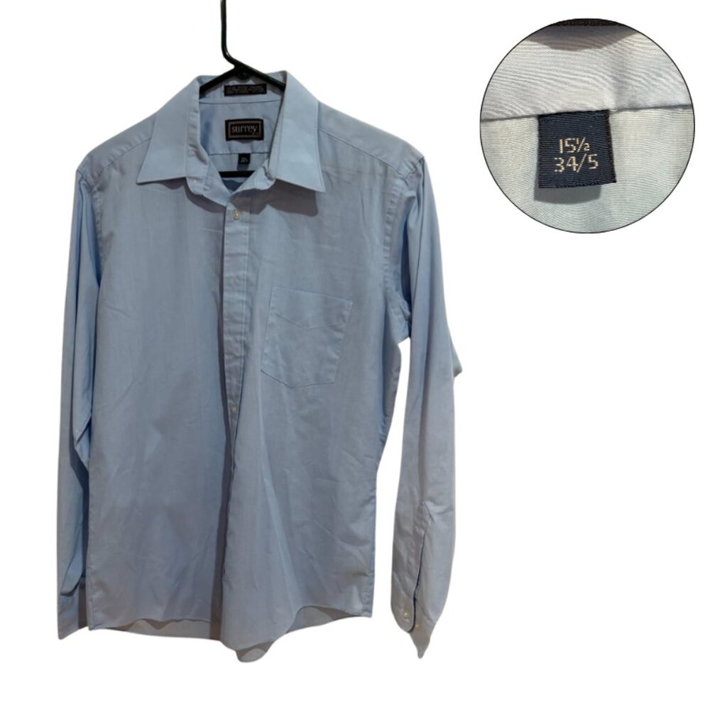 Surrey Light Blue Men’s Button Down Shirt 15.5 / 34-35